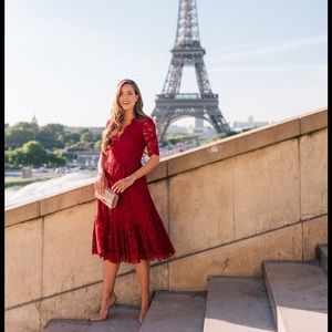Gal Meets Glam Red Lace Dress